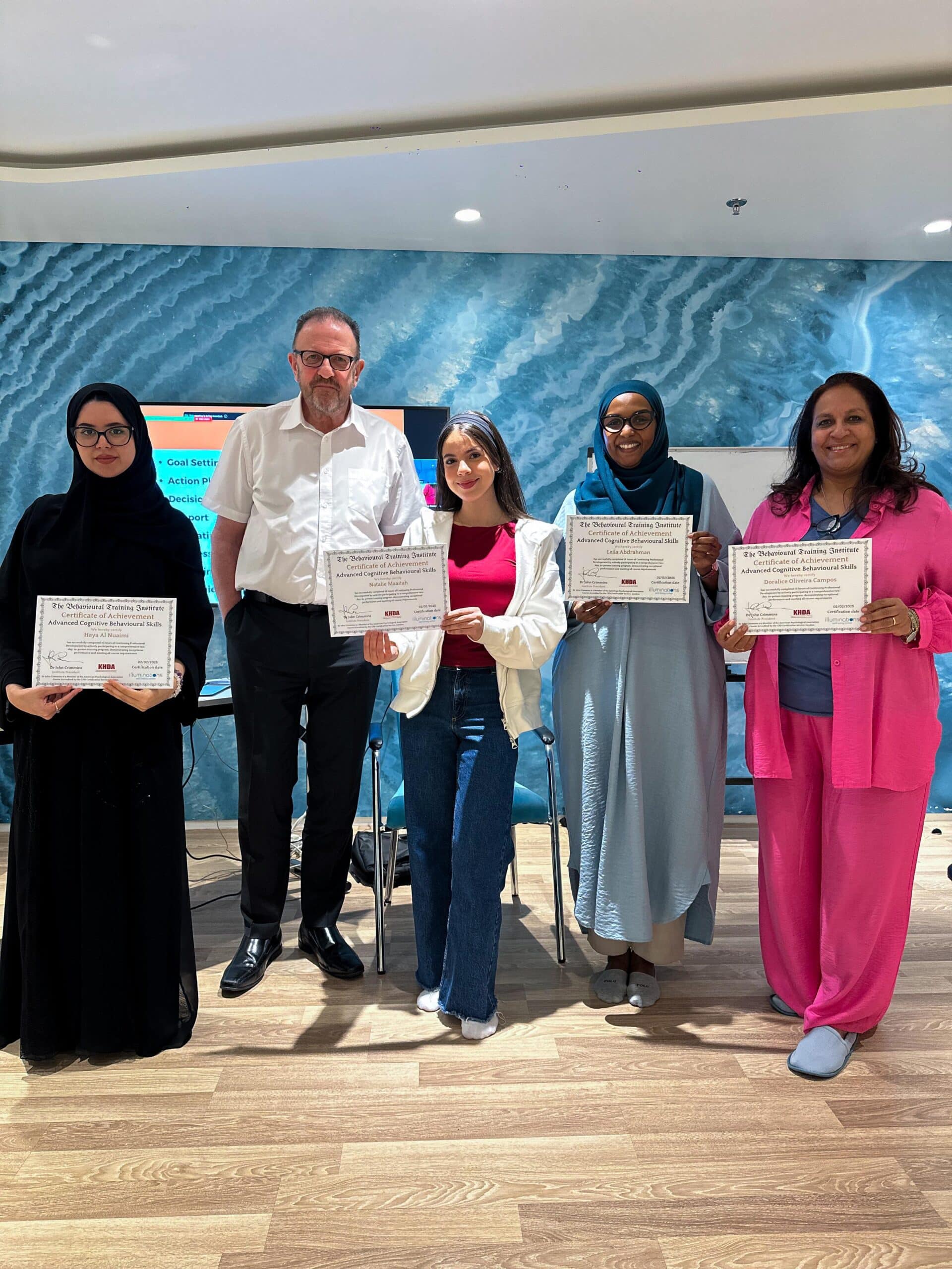 Dr John Crimmins with participants following Advanced Cognitive Behavioural Skills training